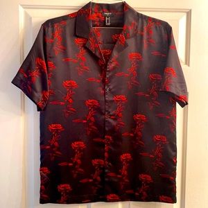 Forever 21 men satin short sleeve M